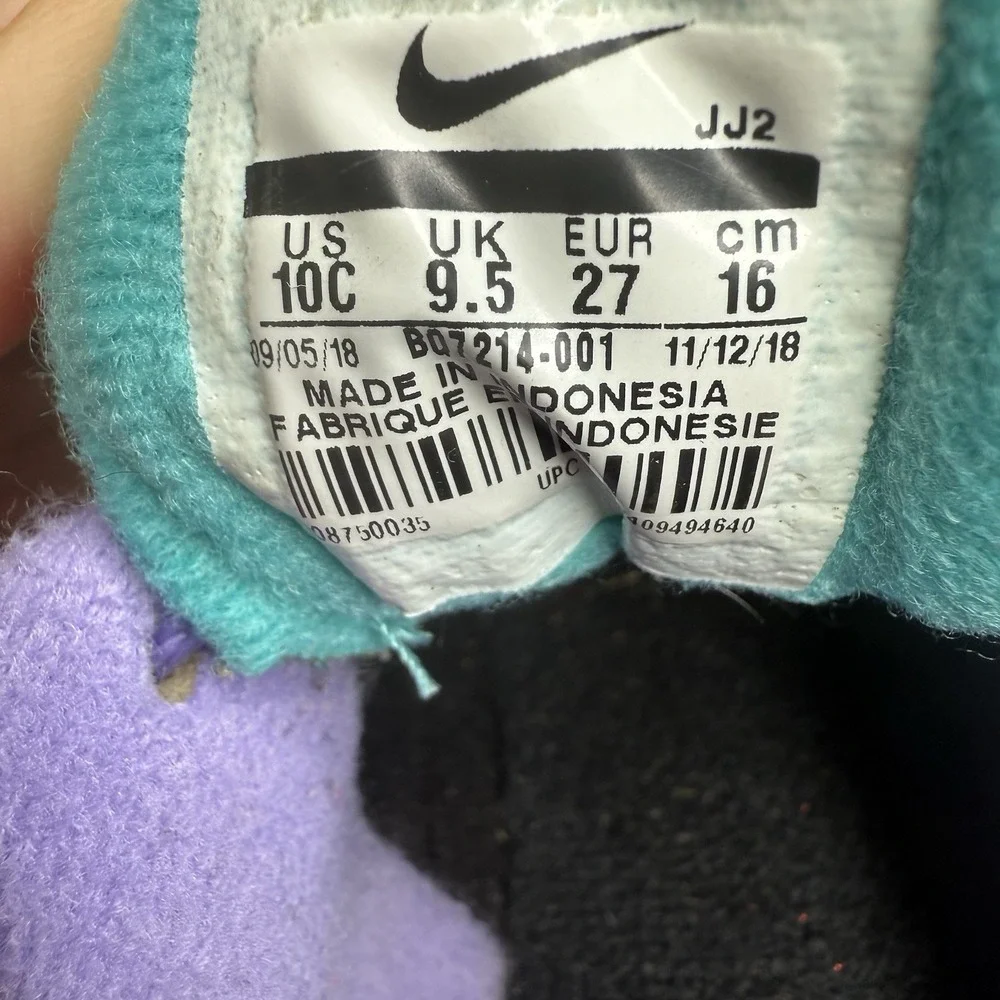 Nike Air Max 1 Kids size 10C Have A Nike Day Black Teal Coral Pink Purple